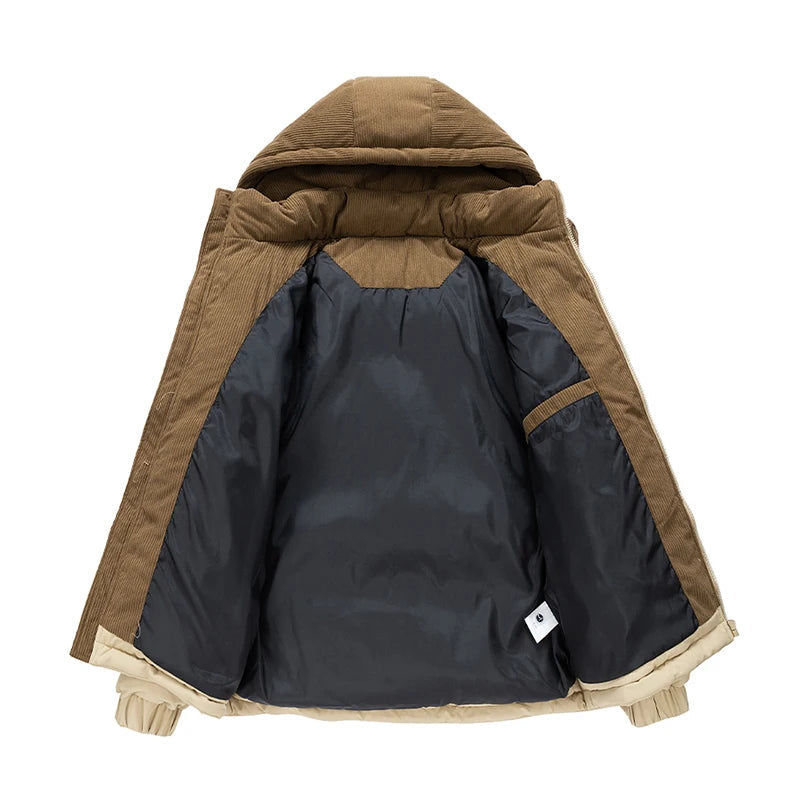 Veste Homme à Capuche Amovible – Coupe-Vent Chaude Automne/Hiver - Vestico