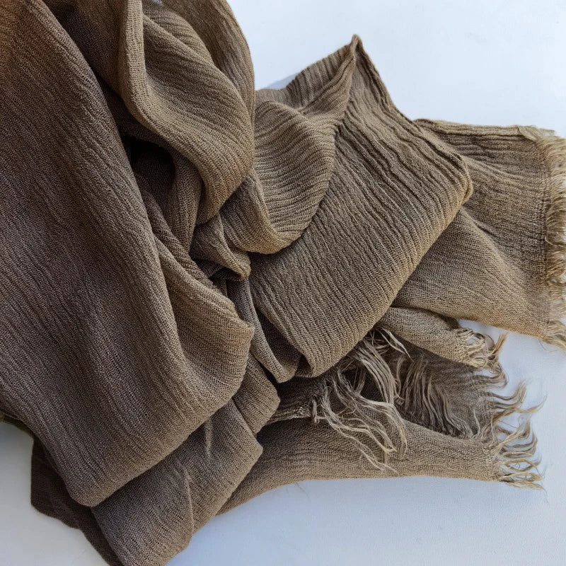 61 Colors Soft Cotton Viscose Scarf Rayon Material Muslim Hijab Mid Eastern Plain Solid Color Headscarf With Tassel - Vestico