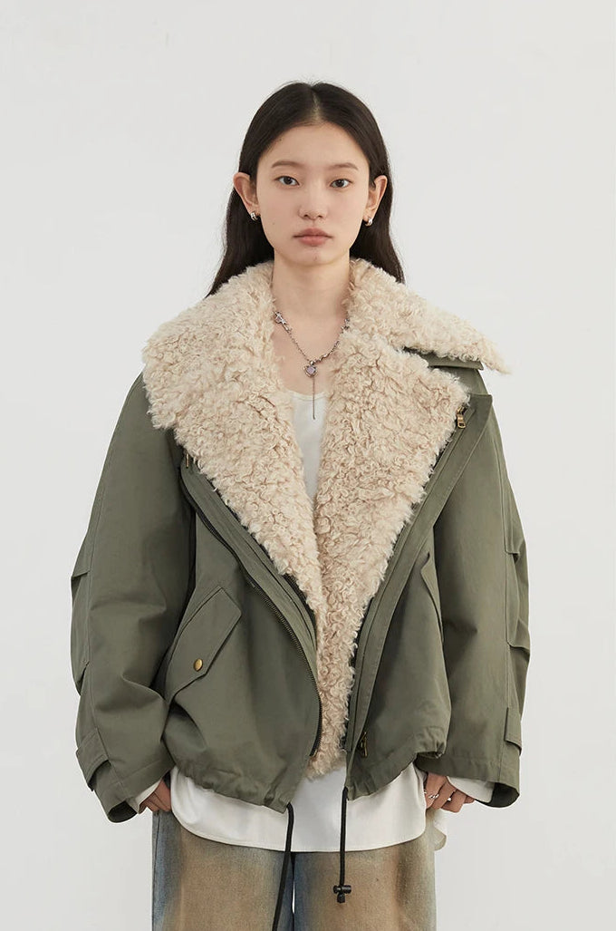 Veste moto femme en coton – manteau chaud style streetwear