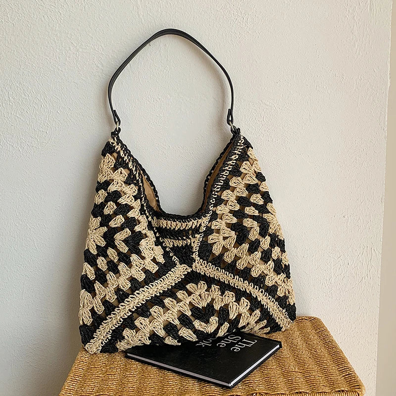 Sac Épaule Femme en Paille Tressée – Élégant, Léger & Style Estival