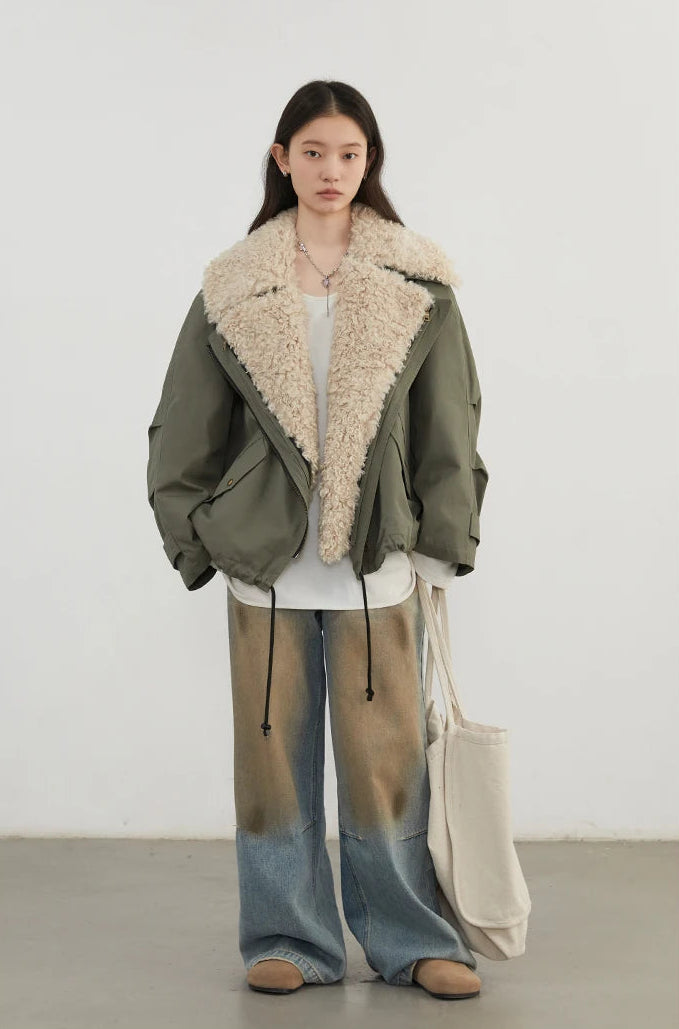 Veste moto femme en coton – manteau chaud style streetwear