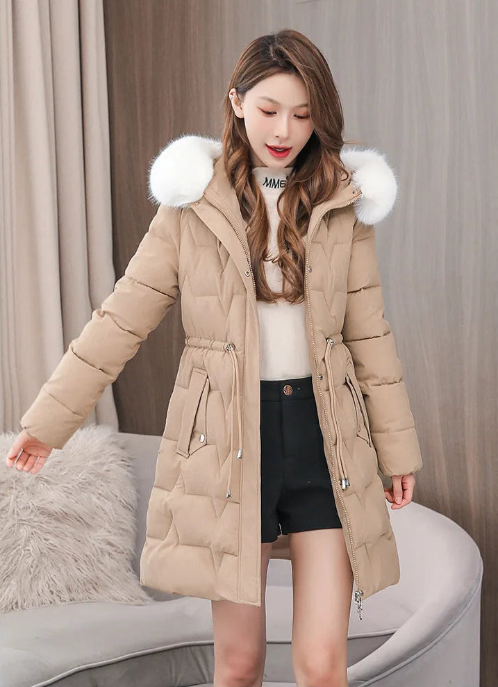 Parka Oversize à Capuche et Col en Fausse Fourrure – Élégance Décontractée d’Hiver