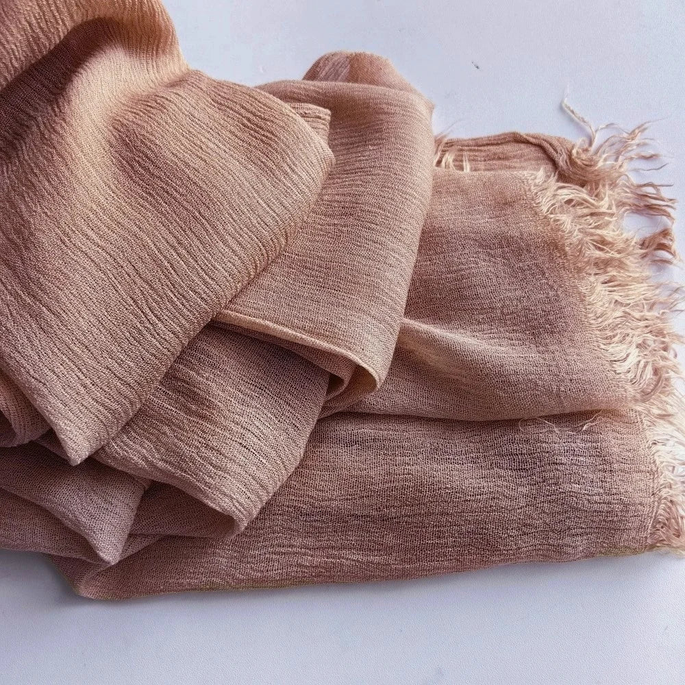 61 Colors Soft Cotton Viscose Scarf Rayon Material Muslim Hijab Mid Eastern Plain Solid Color Headscarf With Tassel - Vestico