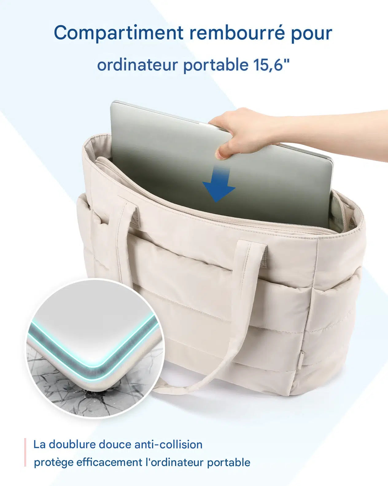Grand Sac Cabas Femme – Grande Capacité, Zippé & Idéal pour le Quotidien