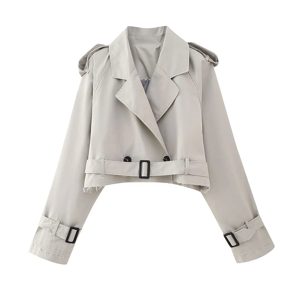 Blazer Court Femme – Double Boutonnage & Ceinture - Vestico