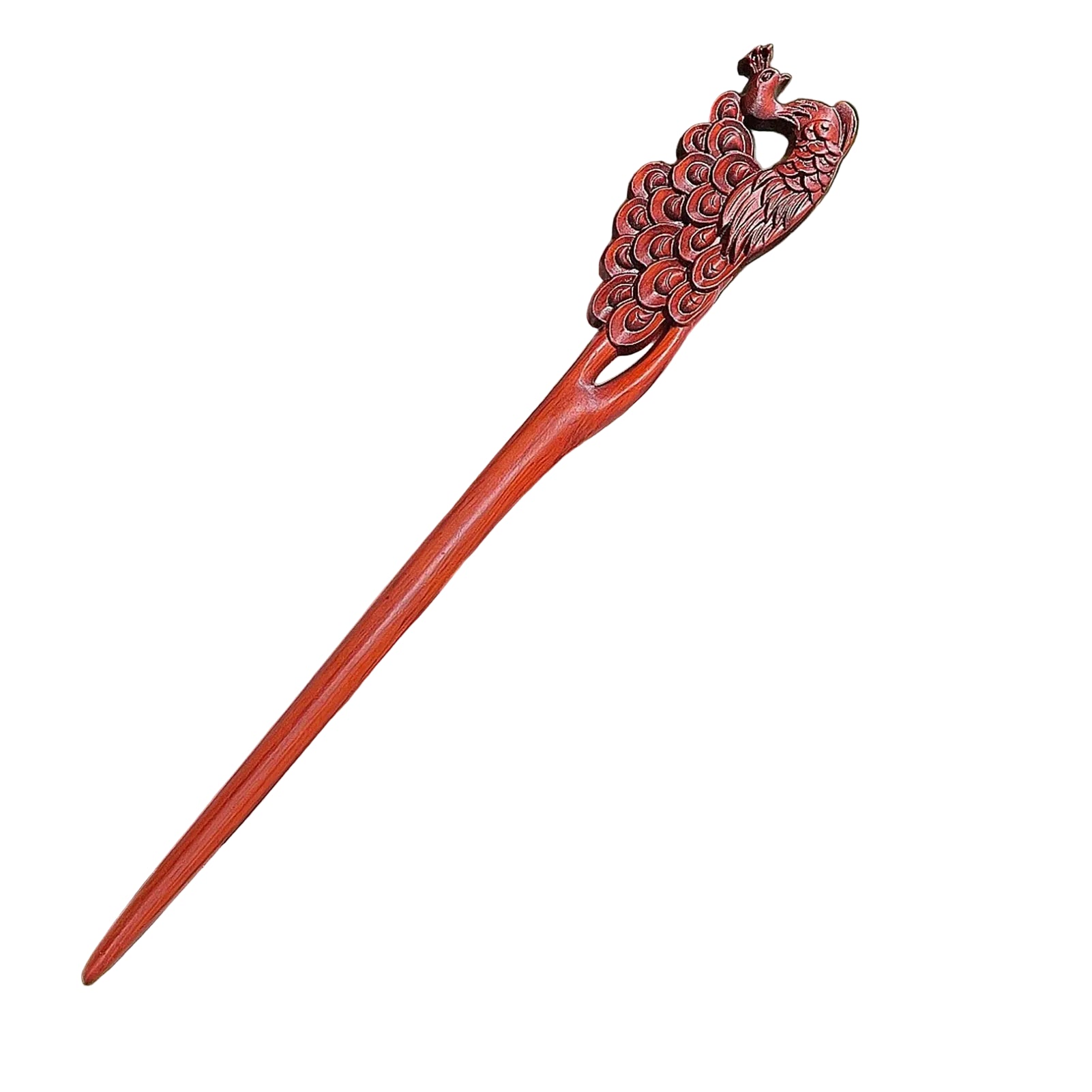 Pic à Cheveux en Bois Sculpté – Style Chinois, Fait Main & Élégant