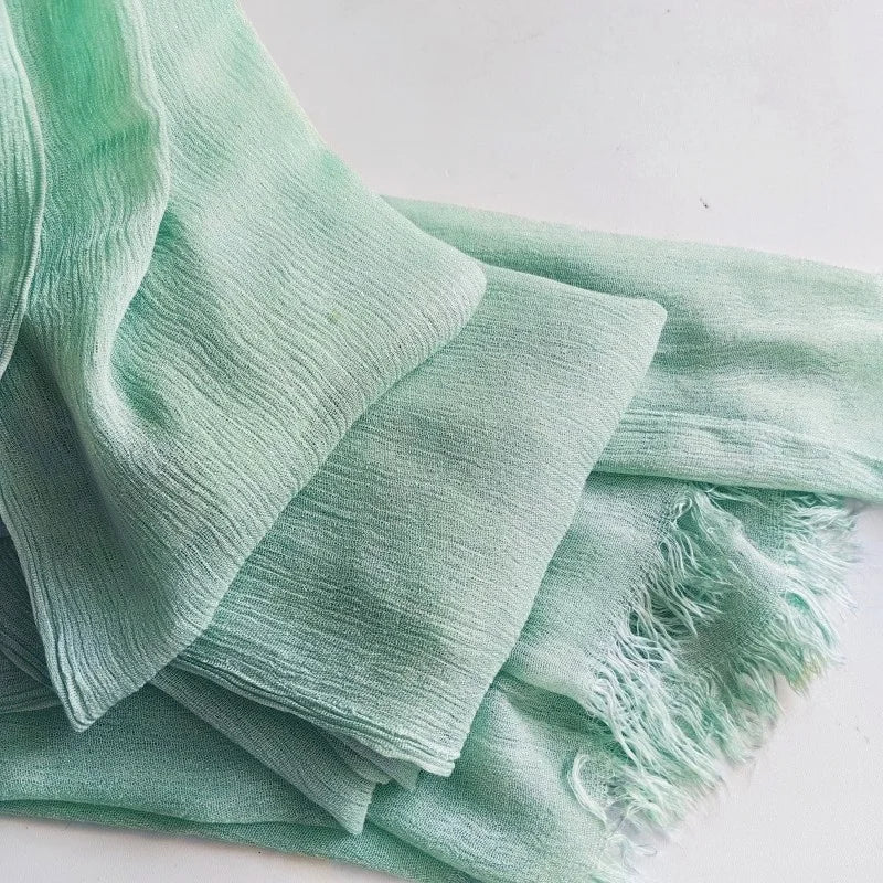 61 Colors Soft Cotton Viscose Scarf Rayon Material Muslim Hijab Mid Eastern Plain Solid Color Headscarf With Tassel - Vestico
