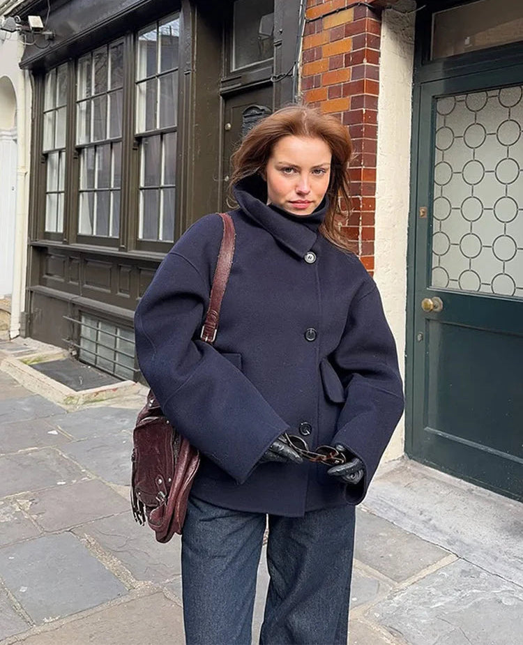 Manteau Femme Oversize en Laine Mélangée – Élégance Automne/Hiver - Vestico