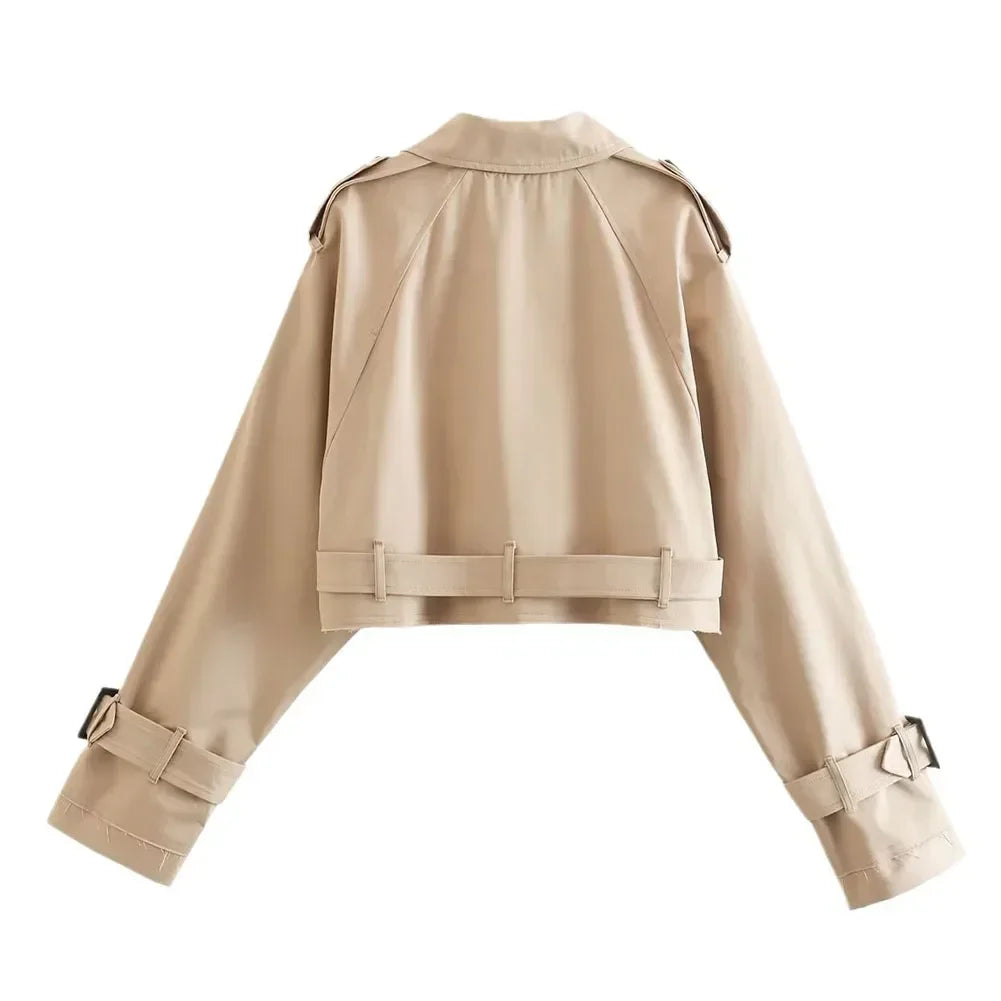 Blazer Court Femme – Double Boutonnage & Ceinture - Vestico