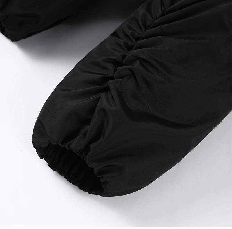 Veste courte femme en fausse fourrure patchwork – style streetwear hiver