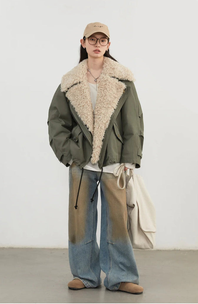 Veste moto femme en coton – manteau chaud style streetwear