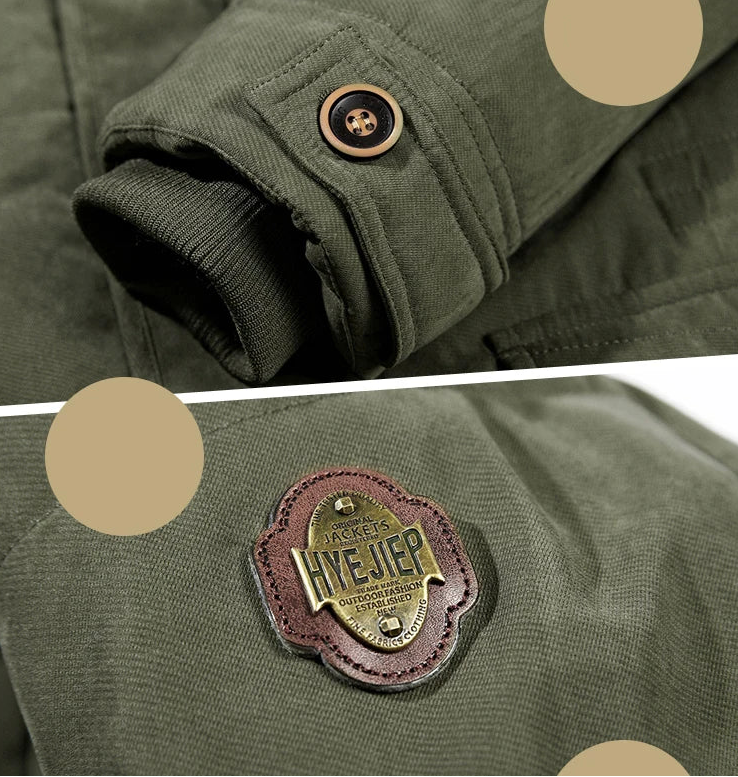 Veste Hivernale Homme Épaisse et Chaude – Capuche Amovible, Style Armée Décontracté