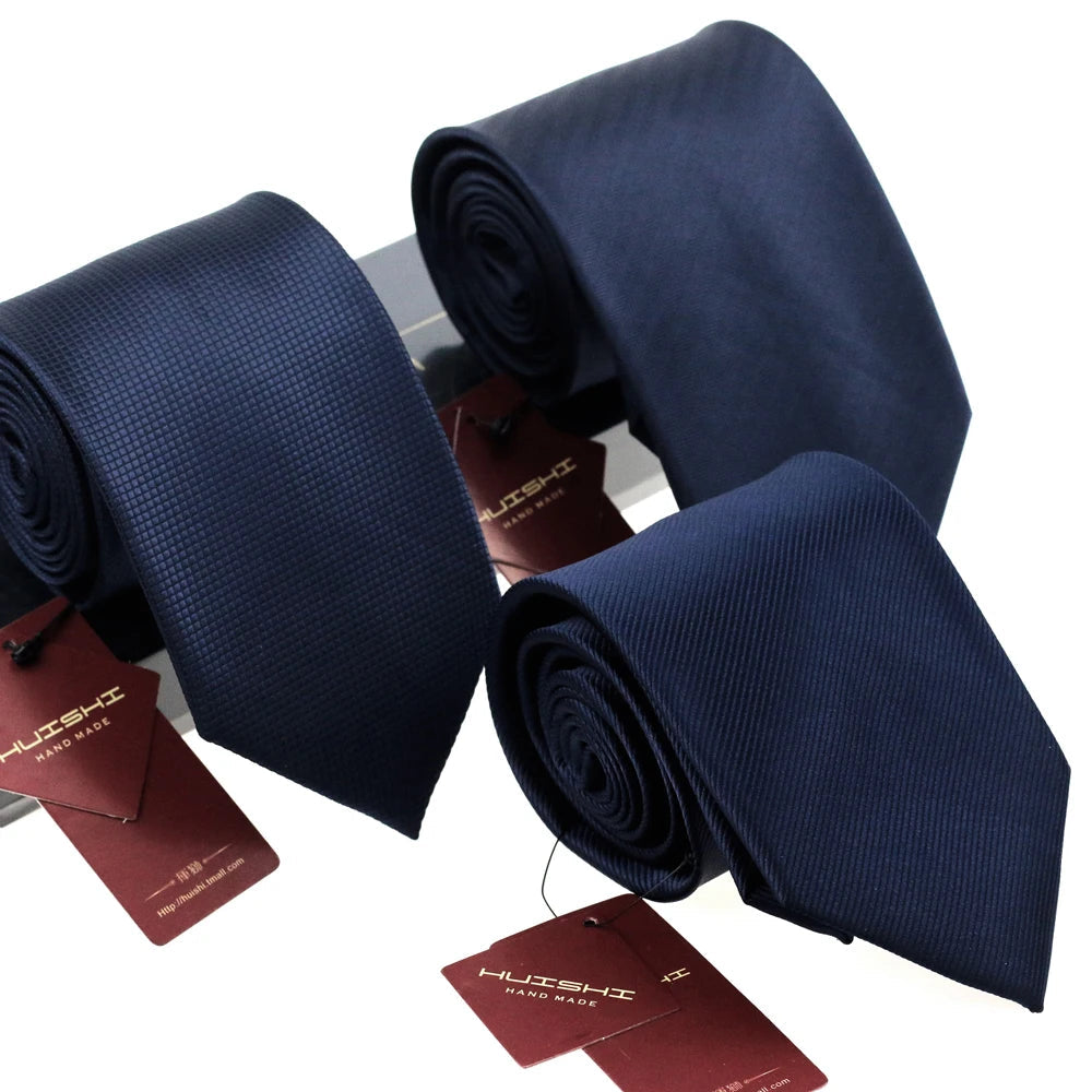 Cravate Homme Bleu Marine – Jacquard Imperméable, Élégante & Tendance