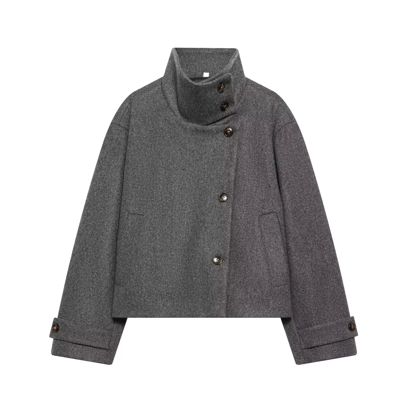 Manteau Femme Oversize – Col Montant, Coupe Décontractée & Style Hivernal