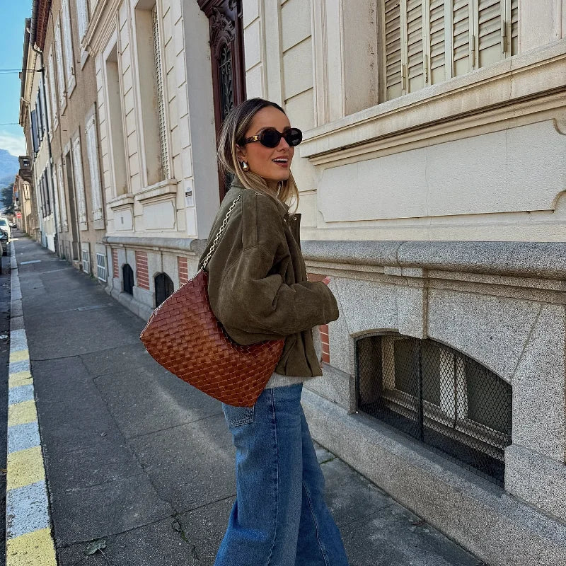 Veste Suédine Femme – Vintage Oversize - Vestico