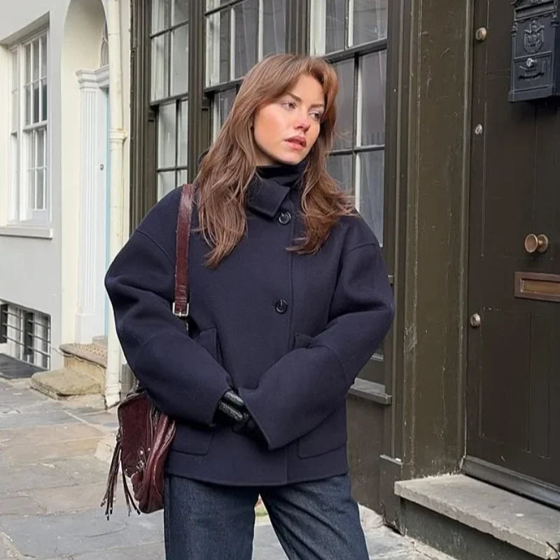 Manteau Femme Oversize en Laine Mélangée – Élégance Automne/Hiver - Vestico