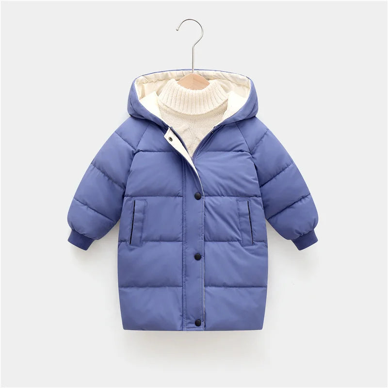 Kids Down Long Outerwear Winter Autumn Teen Cotton Clothes Boys Girls Cotton-Padded Parka Coats Big Children Thicken Warm Jacket - Vestico