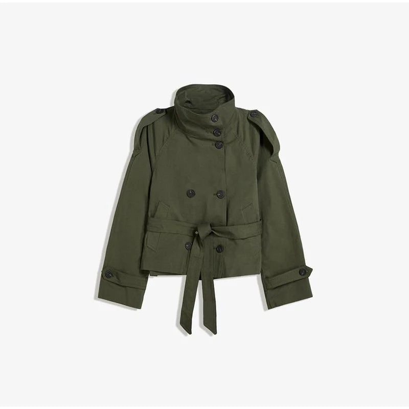 Trench Court Femme Chic – Double Boutonnage et Ceinture à la Taille - Vestico