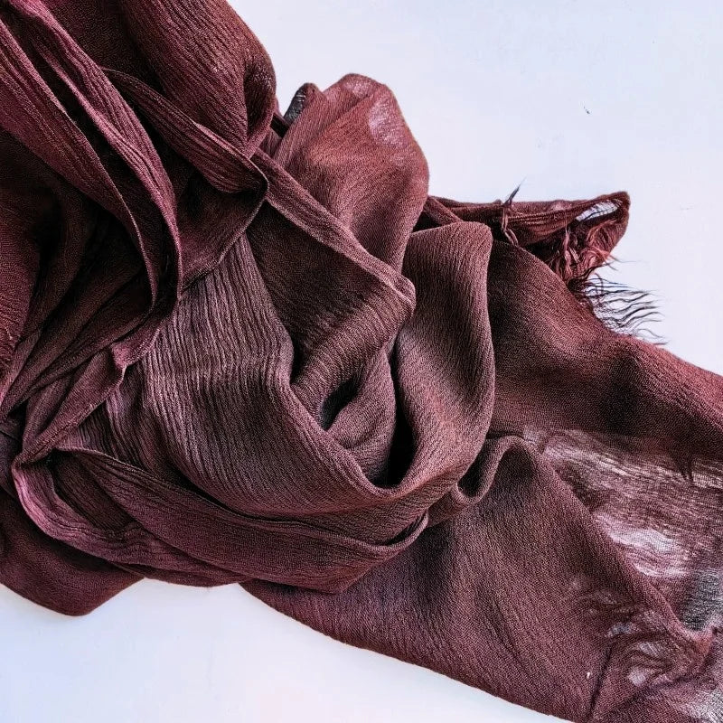 61 Colors Soft Cotton Viscose Scarf Rayon Material Muslim Hijab Mid Eastern Plain Solid Color Headscarf With Tassel - Vestico