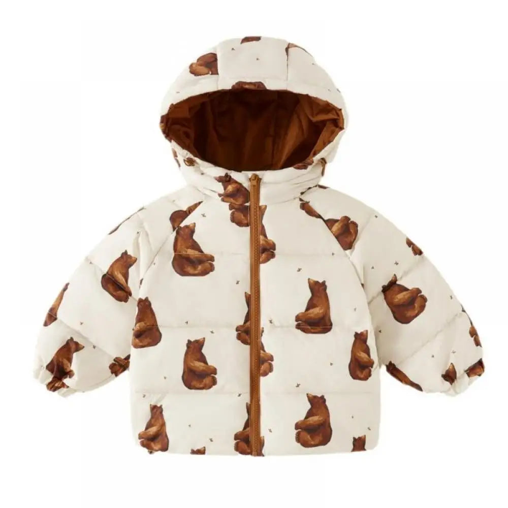 Doudoune Hiver Enfant – Motifs Lapin & Éléphant, Chaude et Coupe-Vent (18M à 7 Ans) - Vestico