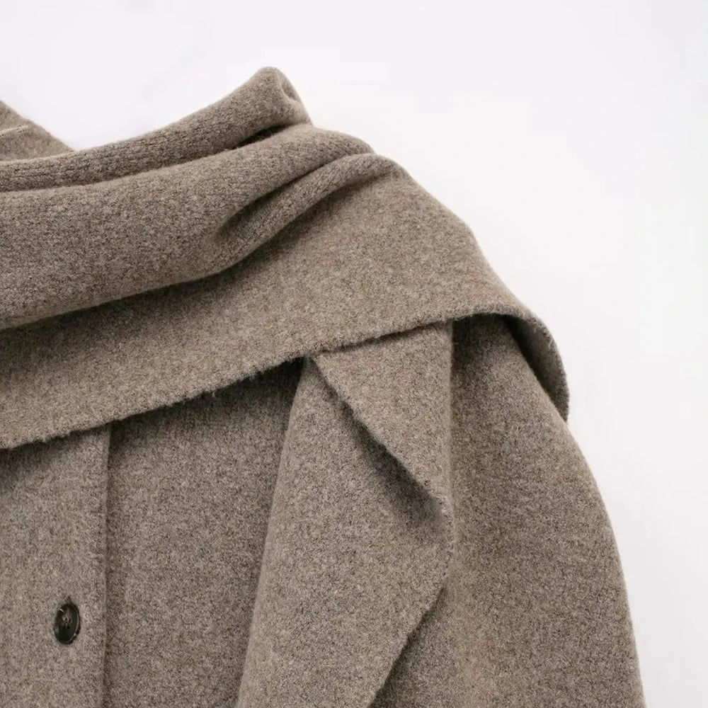 Cardigan Femme Élégant avec Écharpe – Slim & Chic - Vestico