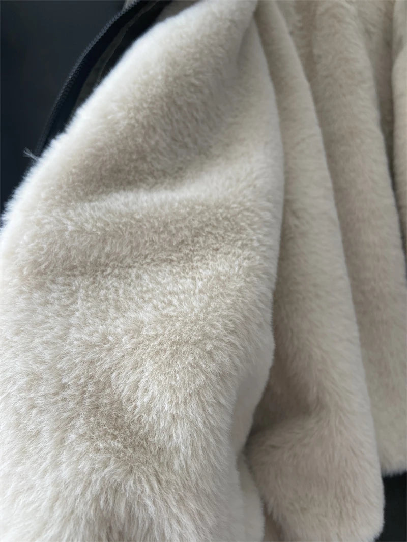 Parka d’hiver à capuche avec col en fausse fourrure – style Y2K streetwear