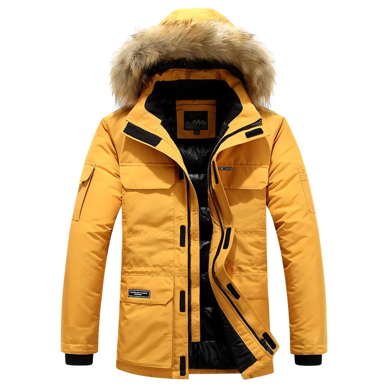 Veste d’Hiver Homme Épaisse -30°C | Parka à Capuche en Fausse Fourrure Imperméable et Coupe-Vent