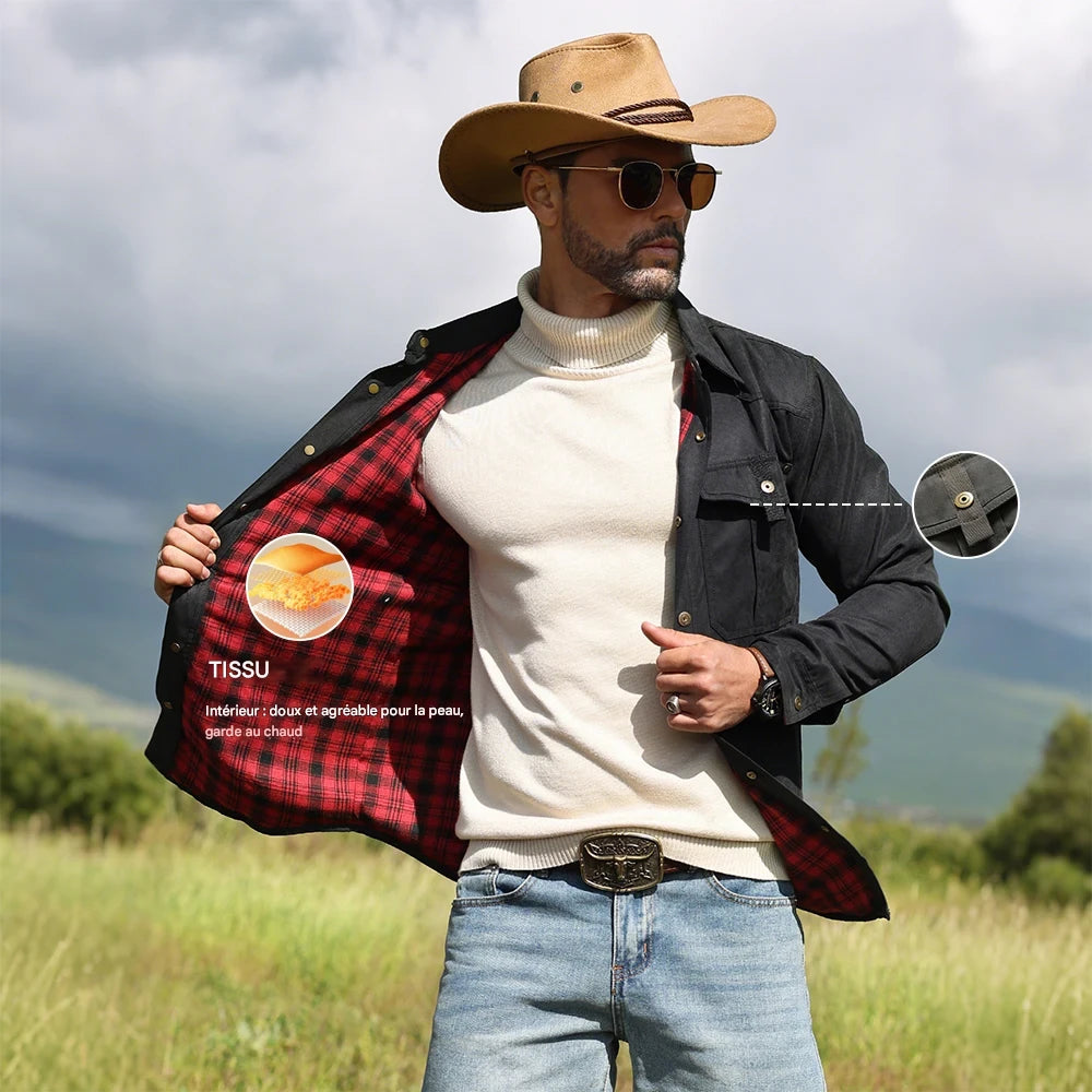Veste Chemise Homme Printemps – Style Cowboy Décontracté à Boutons Pression - Vestico