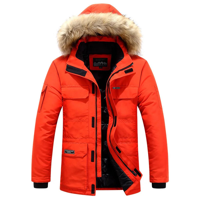 Veste d’Hiver Homme Épaisse -30°C | Parka à Capuche en Fausse Fourrure Imperméable et Coupe-Vent