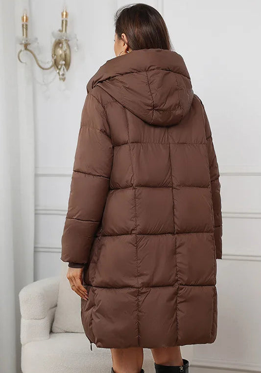 Doudoune Longue Femme Épaisse à Capuche – Manteau Chaud Automne Hiver 2024