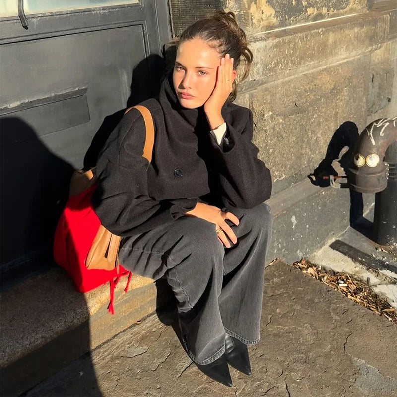 Veste Femme Laine & Cachemire Col Roulé – Style Casual Automne/Hiver 2025 - Vestico