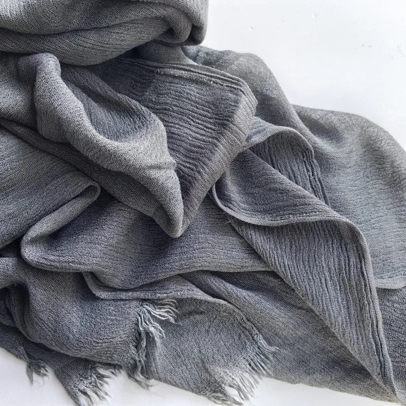 61 Colors Soft Cotton Viscose Scarf Rayon Material Muslim Hijab Mid Eastern Plain Solid Color Headscarf With Tassel - Vestico