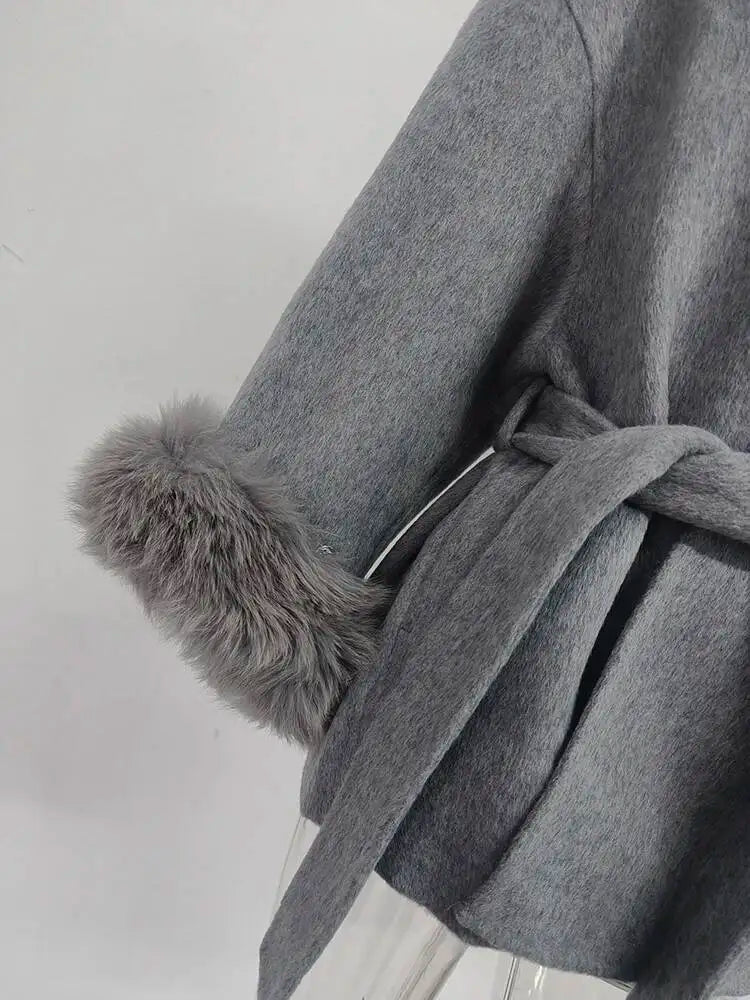 Manteau Femme OL – Patchwork Fourrure & Laine - Vestico