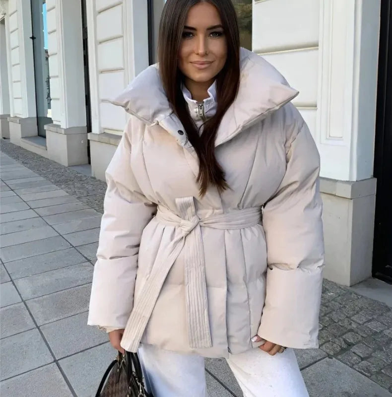 Veste Matelassée à Col Montant, Élégance Décontractée d’Hiver