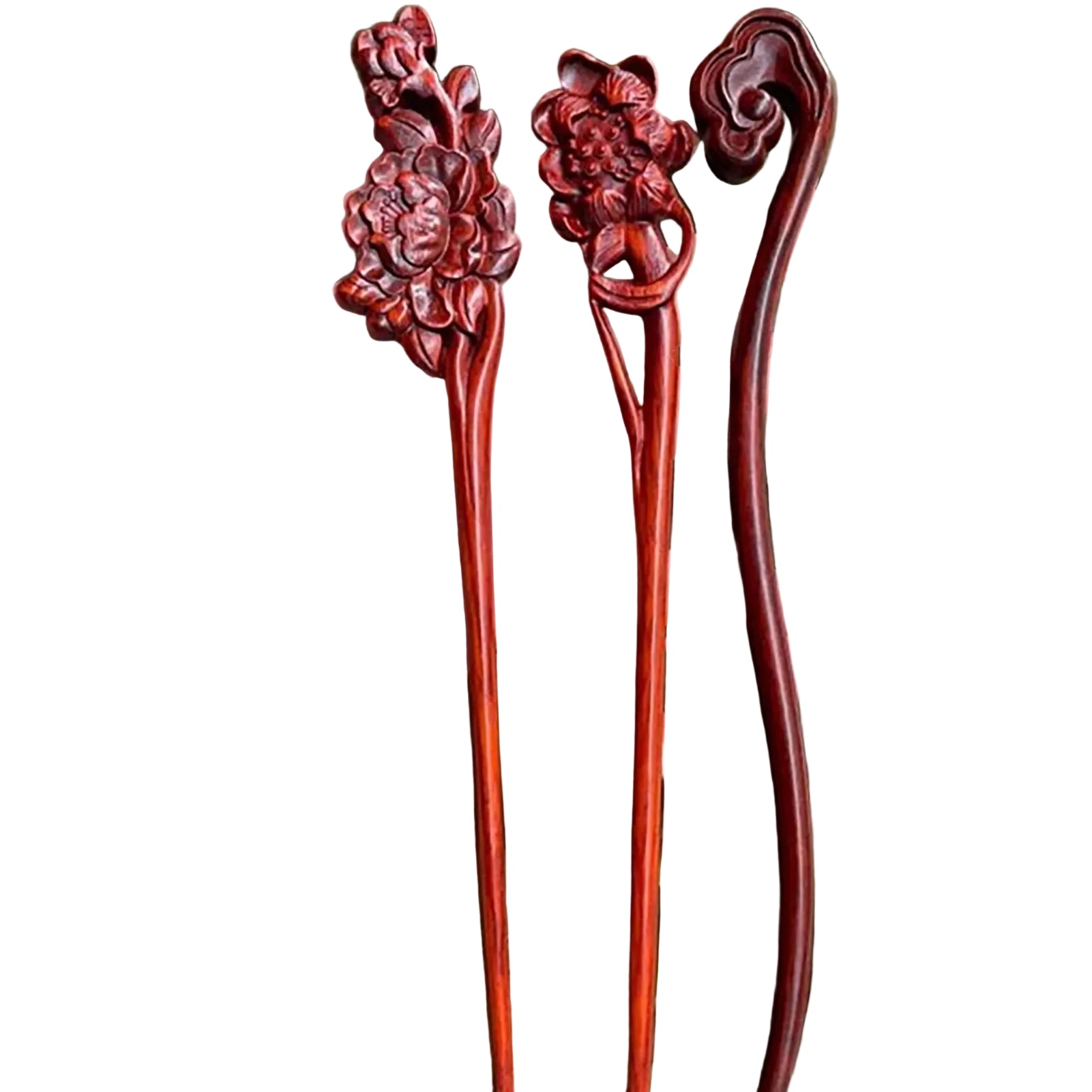Pic à Cheveux en Bois Sculpté – Style Chinois, Fait Main & Élégant