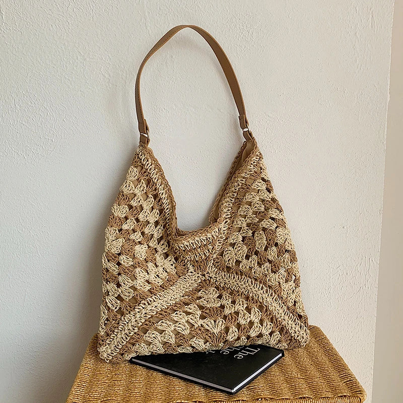 Sac Épaule Femme en Paille Tressée – Élégant, Léger & Style Estival