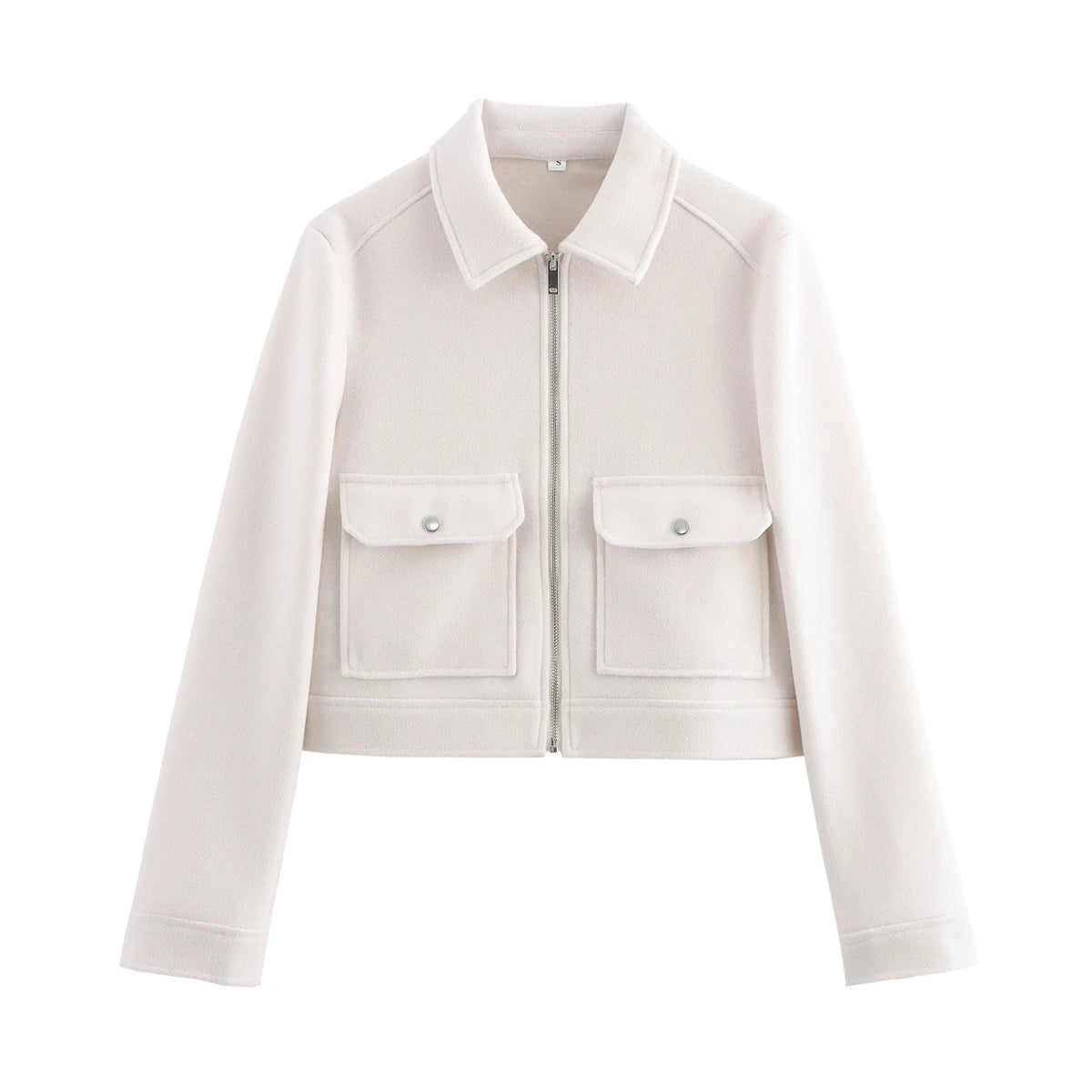 Veste Femme à Fermeture Zippée – Coupe Ample, Poches & Style Casual