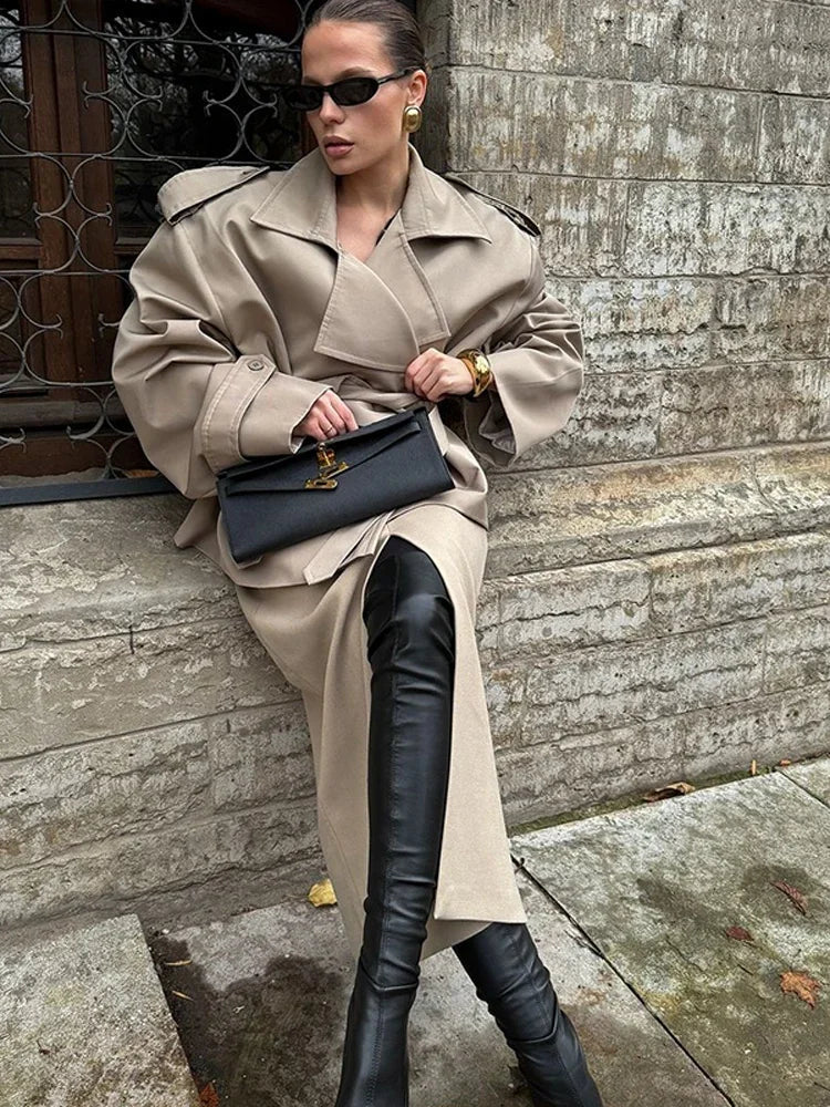 Trench Court Femme à Lacets – Élégant & Moderne - Vestico