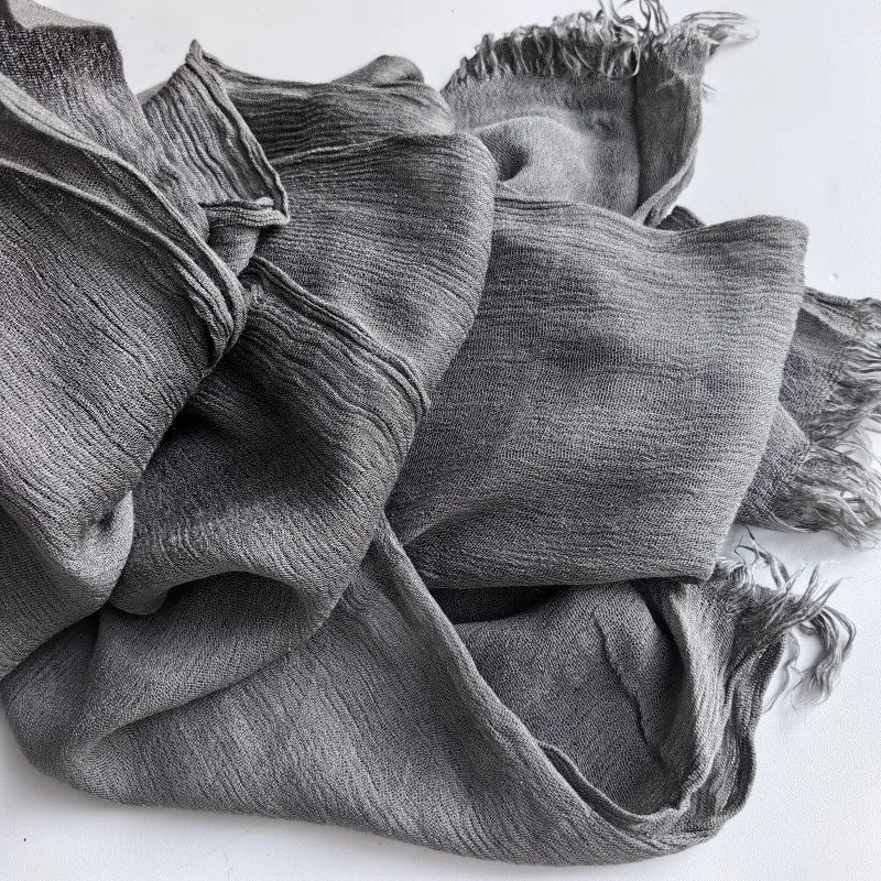 61 Colors Soft Cotton Viscose Scarf Rayon Material Muslim Hijab Mid Eastern Plain Solid Color Headscarf With Tassel - Vestico
