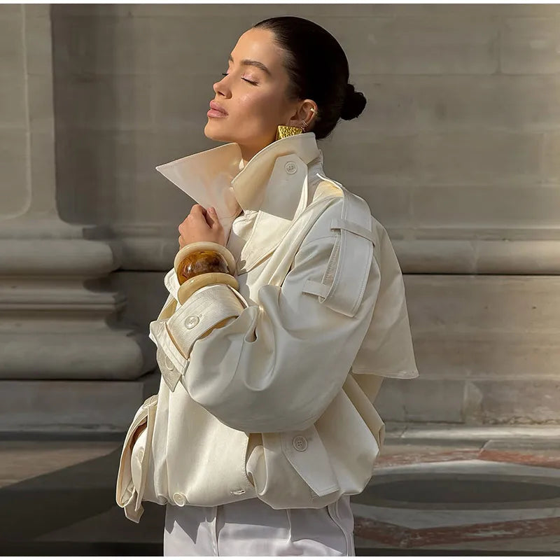 Trench Court Femme – Double Boutonnage & Lacets - Vestico