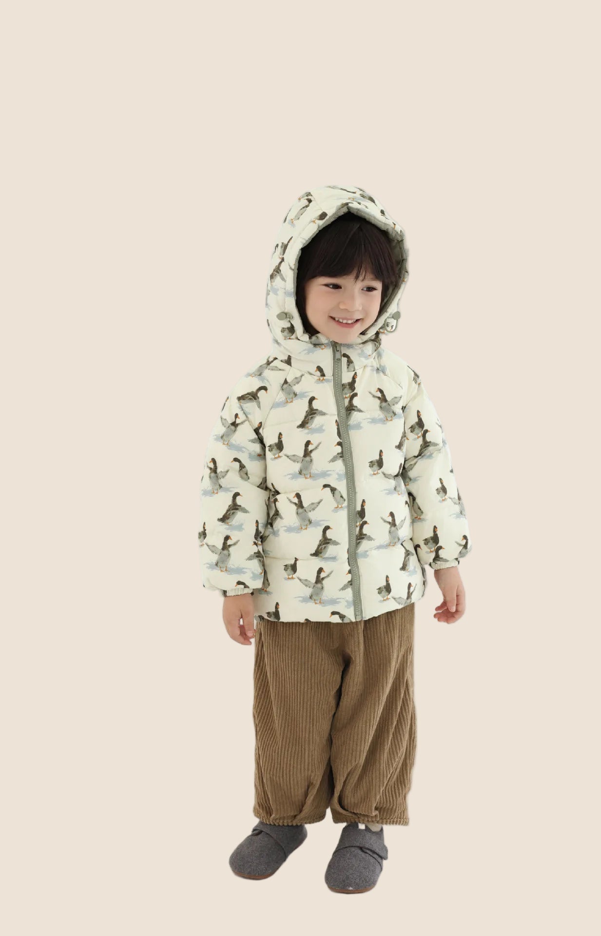 Doudoune Hiver Enfant – Motifs Lapin & Éléphant, Chaude et Coupe-Vent (18M à 7 Ans) - Vestico
