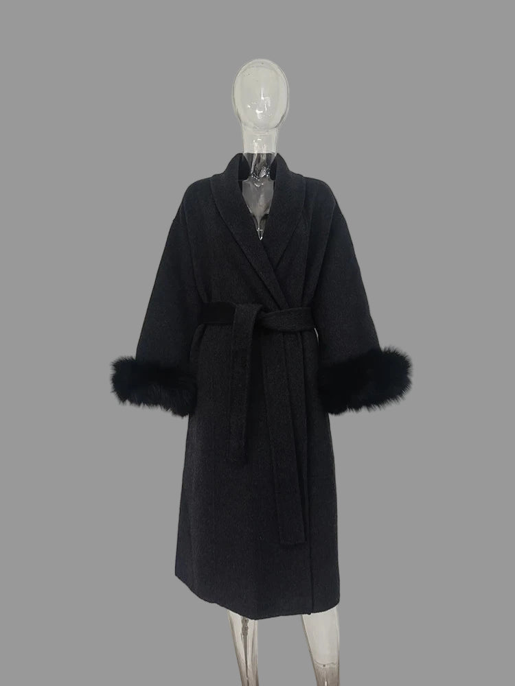 Manteau Femme OL – Patchwork Fourrure & Laine - Vestico