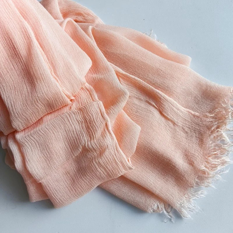61 Colors Soft Cotton Viscose Scarf Rayon Material Muslim Hijab Mid Eastern Plain Solid Color Headscarf With Tassel - Vestico