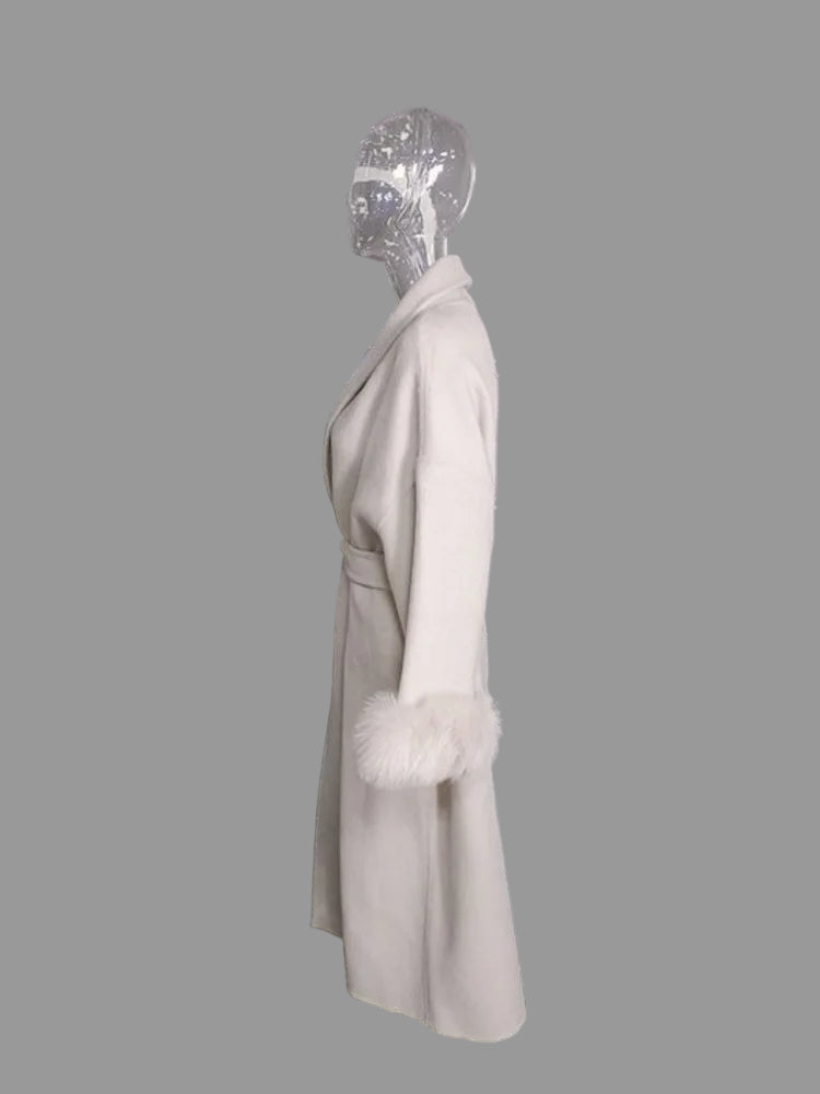 Manteau Femme OL – Patchwork Fourrure & Laine - Vestico