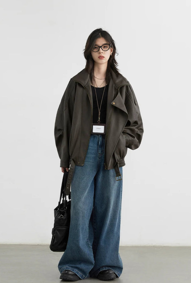 Veste Femme Similicuir – Col Rétro Chic - Vestico