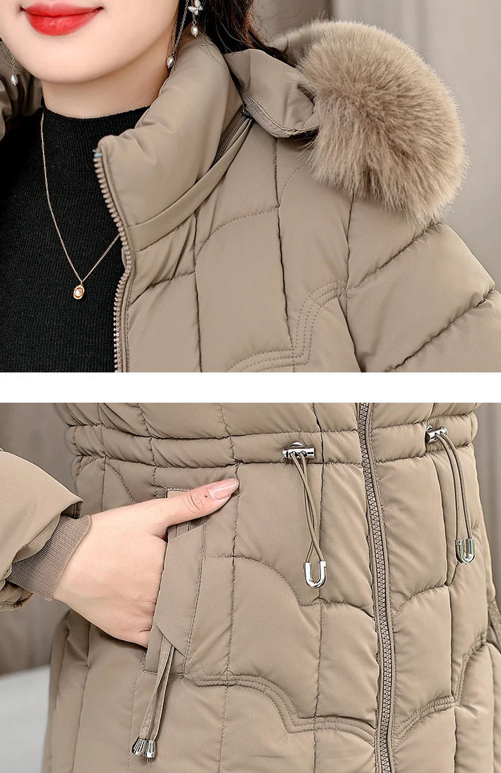 Doudoune Courte Femme à Capuche, Manteau Chaud Hiver 2025
