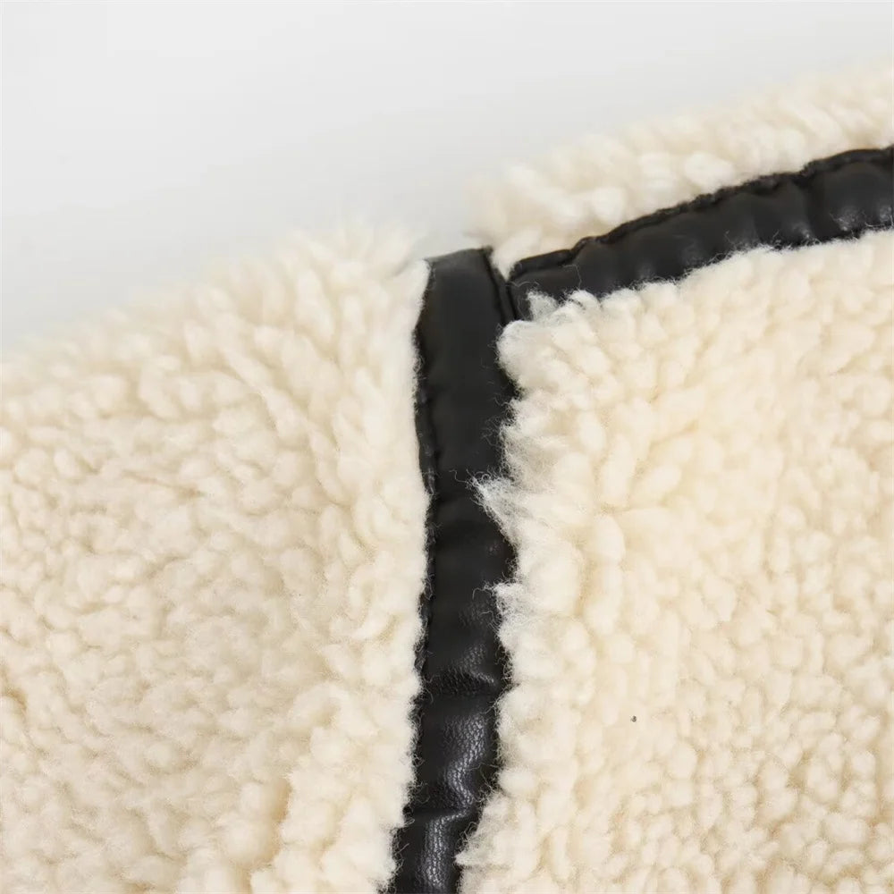 Veste Motard Femme Effet Fourrure – Style Automne - Vestico