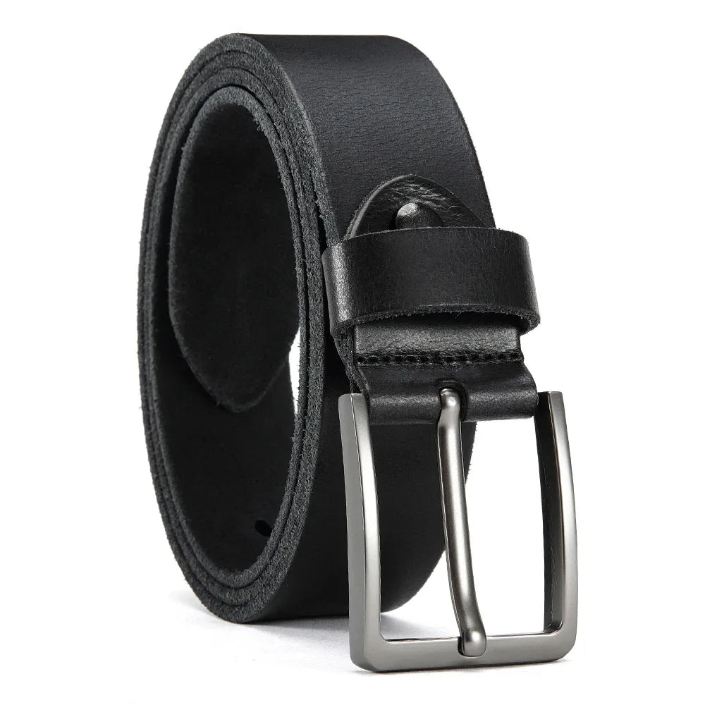 Ceinture Homme en Cuir – Boucle à Ardillon Métallique & Style Casual