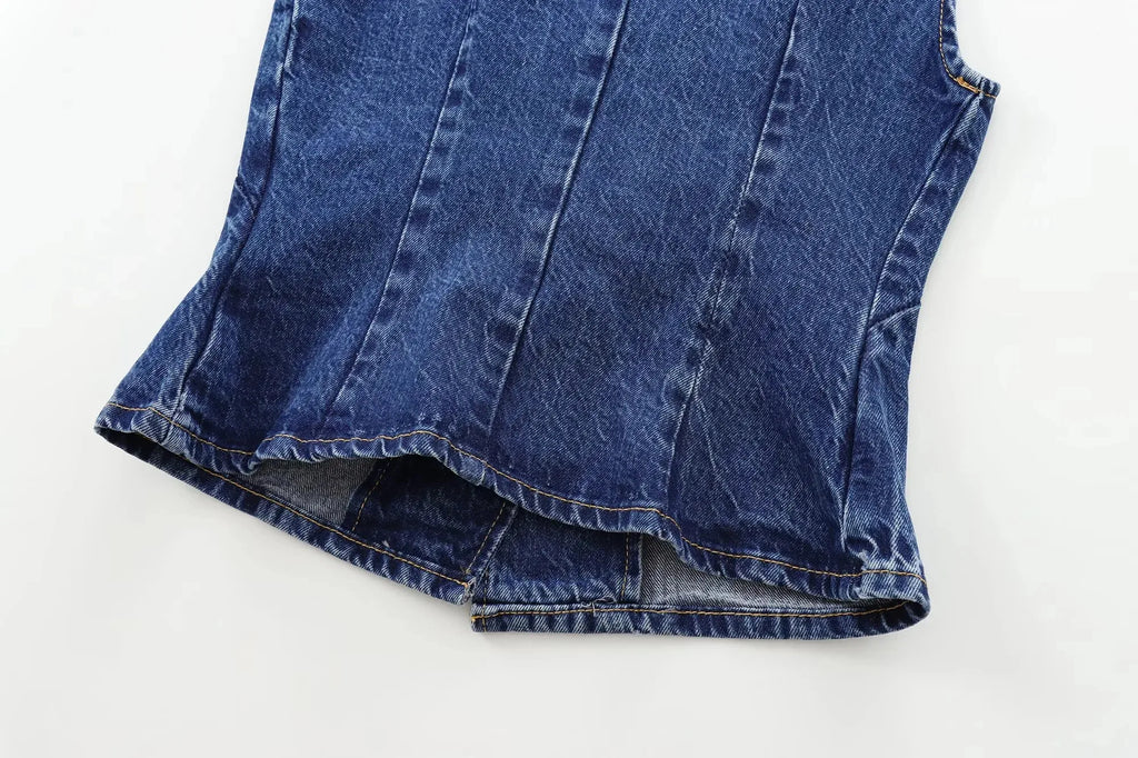 Gilet Femme en Jean – Sans Manches, Style Streetwear 2025 - Vestico