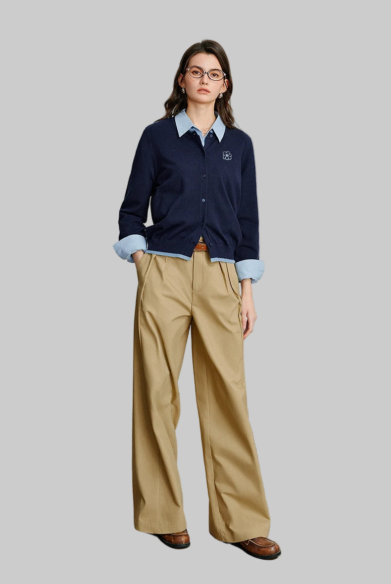 Cardigan Femme Vert Brodé – Élégance Automne/Hiver - Vestico